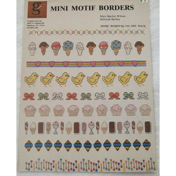 Mini Motif Borders 1983 Chicks, Ladybugs, Ducks, Bees, Cupcakes Hearts, Piano - Picture 1 of 7